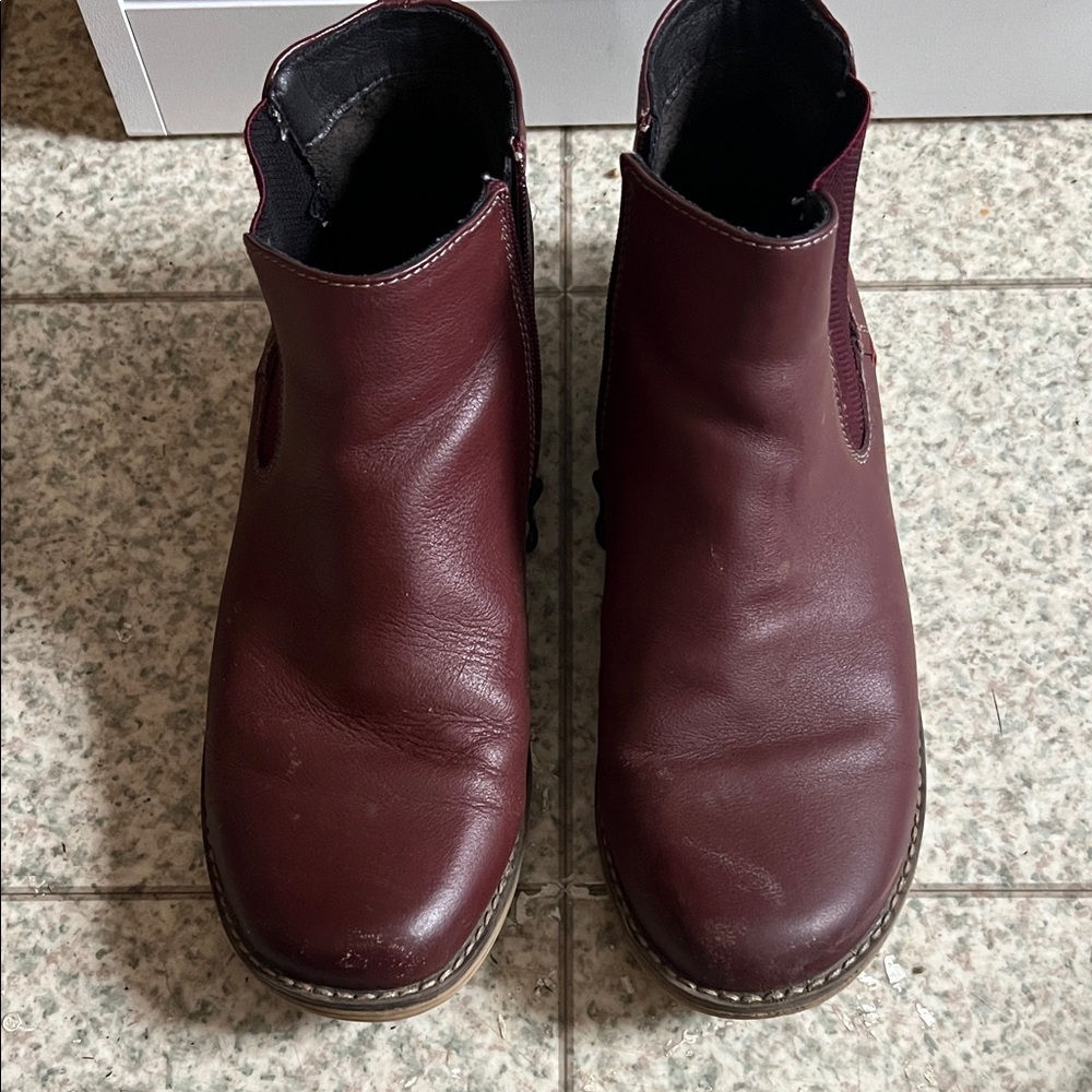 Josef Seibel Men's Dark Red Leather Boots